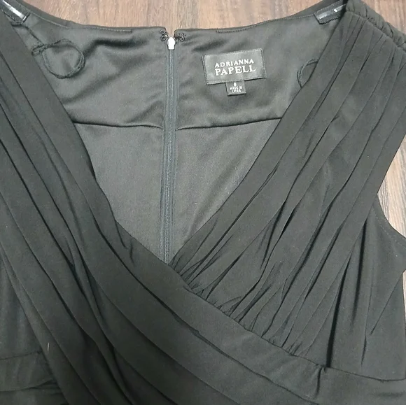 Adrianna Papell Black Pleated Midi Dress - Picture 8 of 8